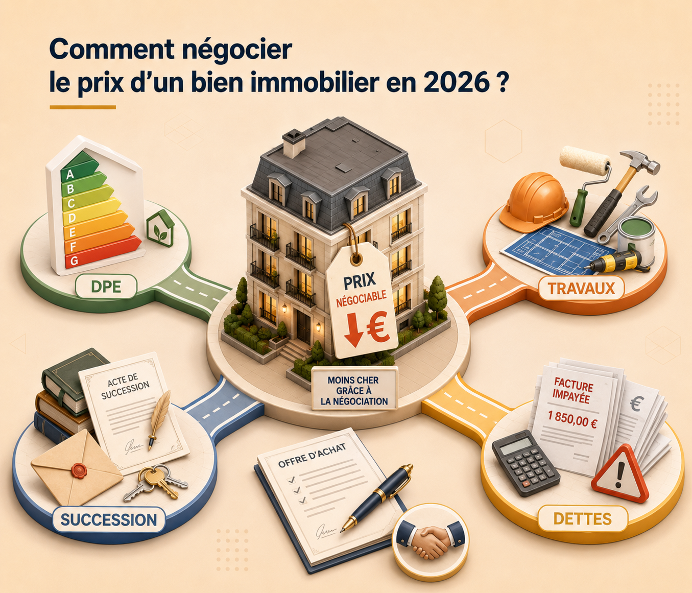 Comment négocier le prix d’un bien immobilier en 2026 : Marges Réelles, Leviers Chiffrables et Offre d’Achat ?
